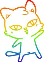 Regenbogen-Gradientenlinie Zeichnung Cartoon-Katze vektor