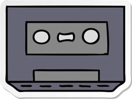 Aufkleber-Cartoon-Doodle eines Aufkleber-Kassettenbandes vektor