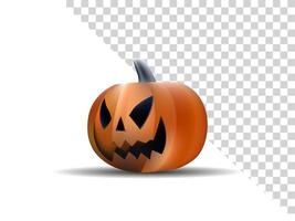 pumpa på alfa bakgrund. orange pumpa med leende för din design för semestern halloween. vektor illustration.