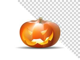 Kürbis auf Alpha-Hintergrund. orange Kürbis mit Lächeln für Ihr Design für den Feiertag Halloween. Vektor-Illustration. vektor