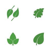 Logos des Naturelementvektors der grünen Baumblattökologie vektor