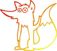 warme Gradientenlinie Zeichnung Cartoon Wolf vektor