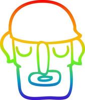 Regenbogen-Gradientenlinie Zeichnung Cartoon männliches Gesicht vektor