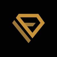 bokstaven f diamant geometrisk logotyp vektor