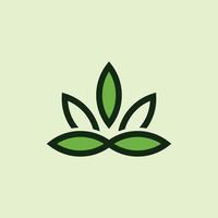 marijuana blad linje ekologi logotyp vektor