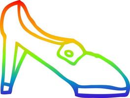 Regenbogen-Gradientenlinie Zeichnung Cartoon-Schuh vektor