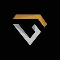 bokstaven l diamant modern logotyp vektor