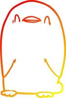warme Gradientenlinie Zeichnung Cartoon-Pinguin vektor