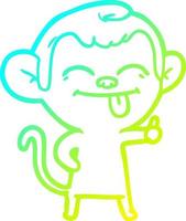 Kalte Gradientenlinie, die lustigen Cartoon-Affen zeichnet vektor