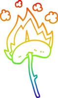 Regenbogen-Gradientenlinie Zeichnung Cartoon Hot Dog vektor