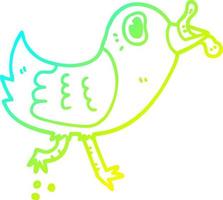kall gradient linjeteckning tecknad fågel med mask vektor