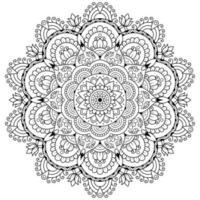 mandala blomma målarbok design, tatuering, islam, arabiska, indiska, mönster. målarbok sida. vektor