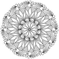 blommig mandala med fina kronblad, zen målarbok med utsmyckade mönster vektor