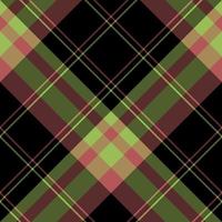 Nahtloses Muster in tollen schwarzen, roten und grünen Farben für Plaid, Stoff, Textil, Kleidung, Tischdecke und andere Dinge. Vektorbild. 2 vektor