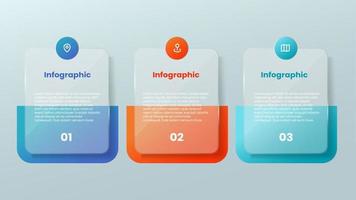 3D-Glas-Konzept-Infografik-Design-Vorlage vektor