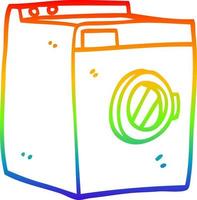 Regenbogen-Gradientenlinie Zeichnung Cartoon-Waschmaschine vektor