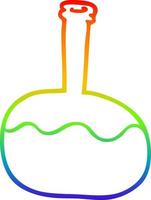 Regenbogen-Gradientenlinie Zeichnung Cartoon-Experiment-Tränke vektor