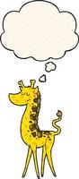 Cartoon-Giraffe und Gedankenblase im Comic-Stil vektor