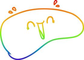 Regenbogen-Gradientenlinie Zeichnung Cartoon gesunde Leber vektor