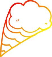 varm gradient linjeteckning tecknade dekorativa moln vektor
