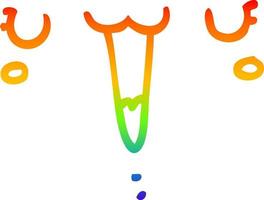 regnbågsgradient linjeritning söt glad tecknad ansikte vektor