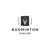 Badminton-Federball-Logo-Design-Vorlage flacher Vektor