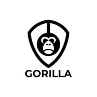 gorilla logotyp ikon. gorilla stor fot apa djur- vild maskot illustration vektor