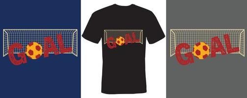 mål t-shirt design för fotboll vektor