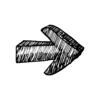 doodle vektor pil set. illustration av grunge stil. isolerad på en vit bakgrund.