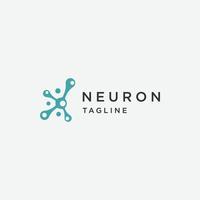 Neuron-Logo-Icon-Design-Vorlage flacher Vektor