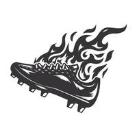 hot stud fußballschuh feuer logo silhouette.soccer club grafikdesign logos oder symbole. Vektor-Illustration.