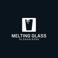 Inspiration für das Logo-Design mit schmelzender Glassilhouette vektor