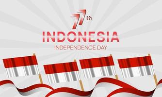 röd och vit firande av Indonesiens 77: e oberoende dag vektor