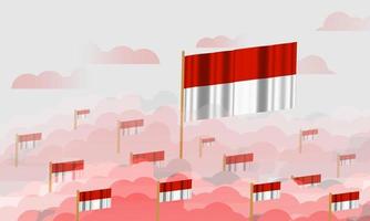röd och vit firande av Indonesiens 77: e oberoende dag vektor