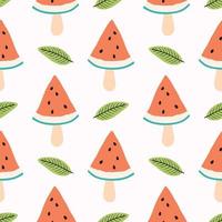vektor sömlös mönster med vattenmelon och is grädde.