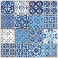 traditionelle verzierte portugiesische fliesen azulejos. Vintage-Muster für Textildesign. vektor