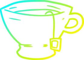 kall lutning linje teckning kopp av te vektor
