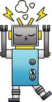 Farbverlauf schattierter Cartoon fehlerhafter Roboter vektor