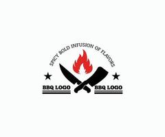Grill- und Grill-Logo-Design. bbq, grill, bar, metzgerillustrationsvektorlogo. vektor