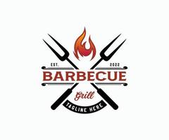 modernes Grill-Logo-Design. Lebensmittel- oder Grillvorlagenvektor. bbq-, bar- und grill-logo-design-vorlage. vektor