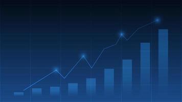 Balkendiagramm zeigt Börsenkurs oder Finanzinvestitionsgewinn. betriebswirtschaftliches hintergrundkonzept vektor