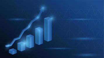 stapeldiagram visar börskurs eller vinst från finansiell investering. företagsledning bakgrund koncept vektor