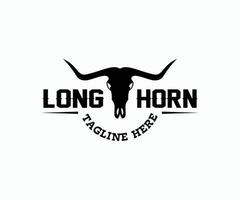 Longhorn-Stier-Vektor-Logo-Vorlage. Büffel, Kuh, Ochse, Stierkopf-Logo-Design-Vorlage. vektor