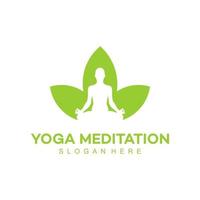 Yoga-Blatt-Logo-Design-Vorlagenillustration