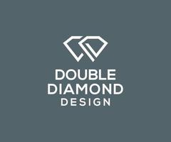 kreativer Diamant-Logo-Design-Vektor. doppeltes Diamant-Logo-Design. vektor