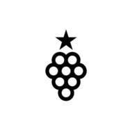Trauben frisches Obst Linienstil-Symbol mit freiem Vektor des Sterns