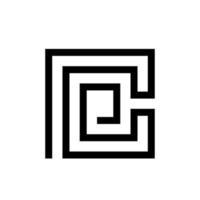 brev pc fyrkant logotyp design inspiration proffs vektor