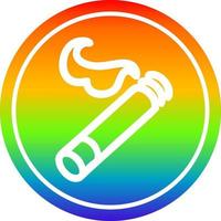 beleuchtete Zigarette kreisförmig im Regenbogenspektrum vektor