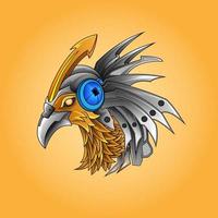 der herr von horus pharao gott gesicht und kopf egyptian eagle esport logo. pharaonische flügel und der schlüssel zum leben und das ägyptische maskottchen-logo-design der ewigen sonne vektor