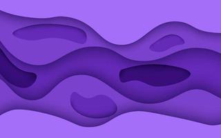 mehrfarbiger abstrakter lila bunter wellenförmiger Papierschnitt überlappt Schichten Hintergrund. eps10-Vektor vektor